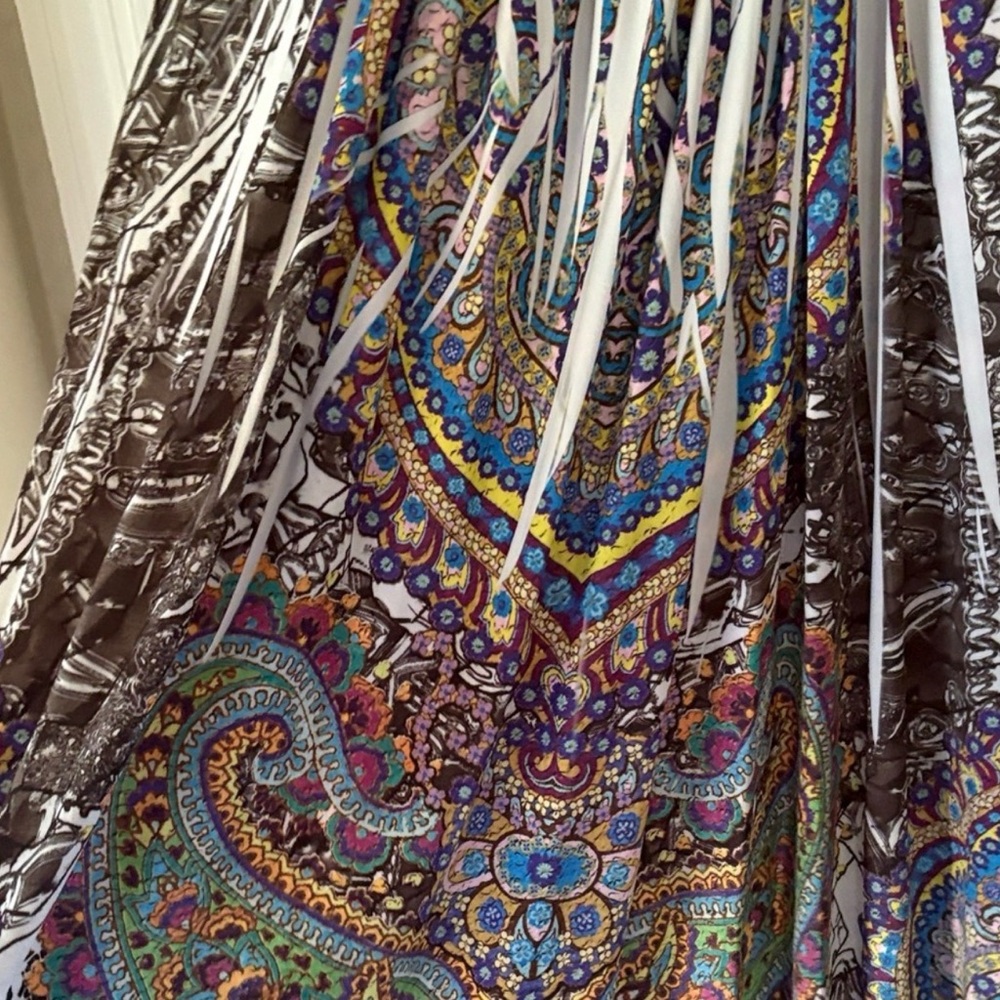 Gorgeous Sleeveless V-Neck Cinched, Beaded, Unique Maxi Dress in Multicolor - Picture 6 of 6
